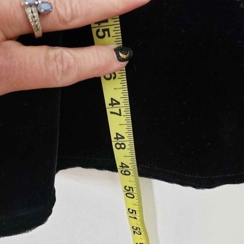 VINTAGE Y2K Black Velveteen Midi Dress Made in USA by Tiff Tiff Dress S EUC - Picture 12 of 14